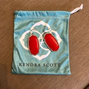 NWOT Kendra Scott Danielle Earrings in Red/Silver